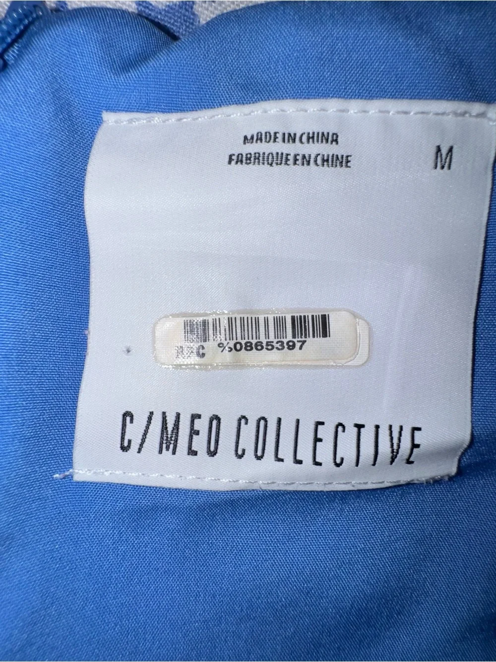 C/MEO Collective Blue Floral Mini Dress Size M Double Strap Slip Dress coquette